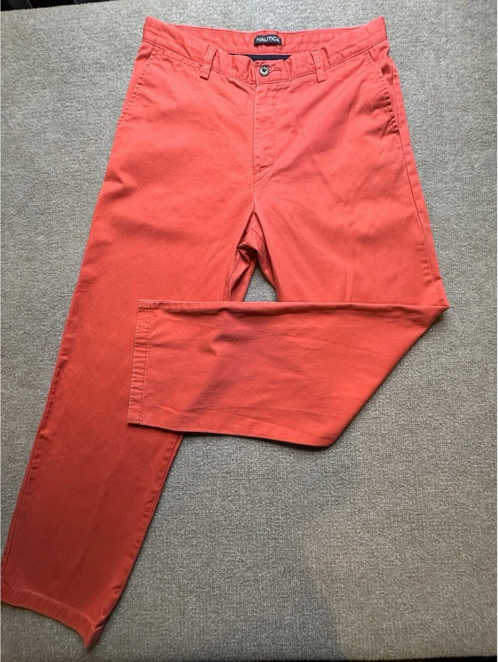 Nautica Men's Chino Pants 34x32 Salmon/Pink (981)